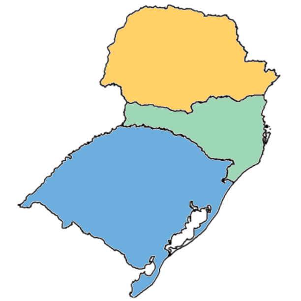 Mapa do Sul do Brasil - Área de Atuação